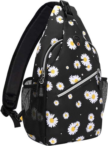 حقيبة ظهر MOSISO سلينج ، للسفر والمشي لمسافات طويلة Daypack ديزي حبل حقيبة الكتف كروسبودي ، أسود in Saudi Arabia