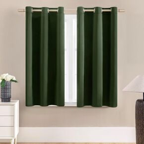 XTMYI Short Dark Olive Green Curtains for Bathroom Window,45 Inch Length Blackout Small Curtains for Kitchen Windows,Set of 2 Panels in Saudi Arabia