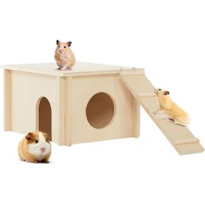 متاهة الهامستر المكونة من 6 غرف من بيتست فيت، بيت هامستر خشبي مع غطاء أكريليك شفاف، ألعاب مخبأ واستكشاف الأنفاق لفئران الهامستر والجربوع in Kuwait