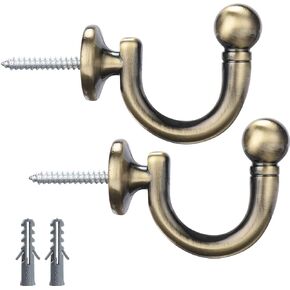 SENGLIDA Curtain Tie-Backs Hooks,Wall Mounted Tieback Tassel Holder,Curtain Holdback Window Drapery Tiebacks Clothes Coat Hat Towel Hanger Holder, Set of 2，Bronze