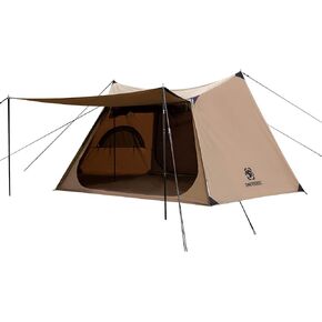 OneTigris Solo Homestead TC Canvas Hot Tent with Stove Jack, Fire-Retardant Wind-Proof Durable, 2 Person 4 Season Bushcraft Shelter Tent for Family Camping Hunting Fishing Motorcycling
