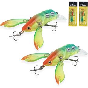 طُعم صيد السمك من Goture Crawfish Crankbait، طُعم صيد صلب بطول 2.5 سم، طُعم كرانك واقعي لسمك السلمون المرقط في المياه العذبة والمياه المالحة