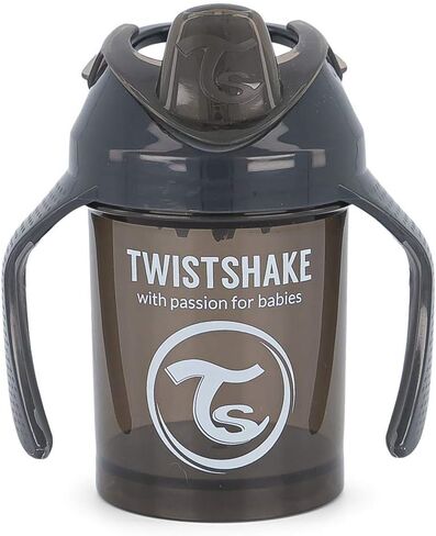 TWISTSHAKE Sippy Cups - Premium 230ml/8oz Toddler Sippy Cups for 4+ Months - Leak-Proof Design, Easy-Grip Bottle with Soft Sippy Spout, BPA Free - Black in Saudi Arabia