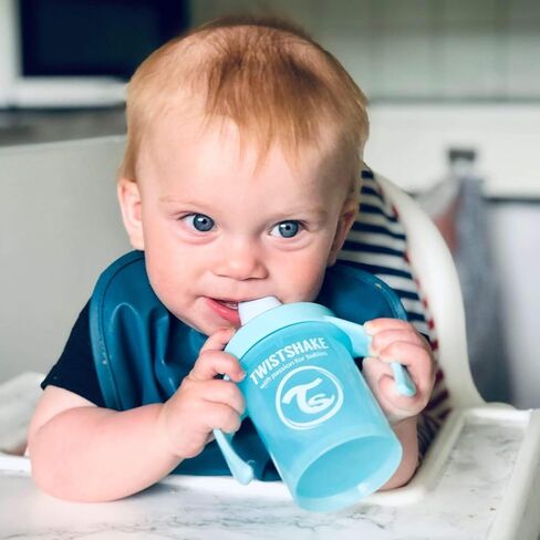 TWISTSHAKE Sippy Cups - Premium 230ml/8oz Toddler Sippy Cups for 4+ Months - Leak-Proof Design, Easy-Grip Bottle with Soft Sippy Spout, BPA Free - Black in Saudi Arabia