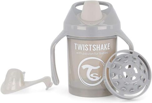 TWISTSHAKE Sippy Cups - Premium 230ml/8oz Toddler Sippy Cups for 4+ Months - Leak-Proof Design, Easy-Grip Bottle with Soft Sippy Spout, BPA Free - Black in Saudi Arabia