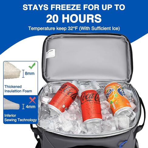 حقيبة ظهر Heytrip Cooler 36/54 Cans حقيبة تبريد معزولة مقاومة للماء للاحتفاظ بالبرودة لمدة 20 ساعة، مبرد مانع للتسرب مع حزام للصدر ومقصورات متعددة in Saudi Arabia