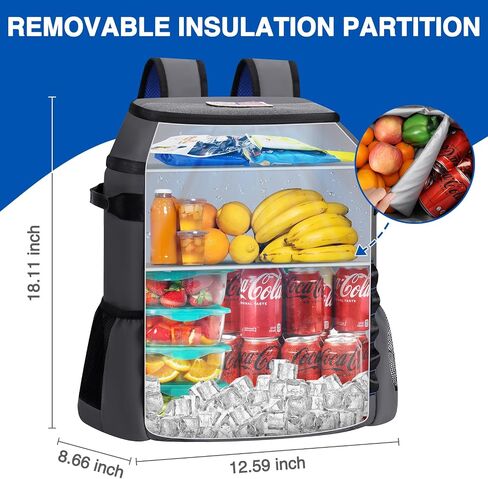 حقيبة ظهر Heytrip Cooler 36/54 Cans حقيبة تبريد معزولة مقاومة للماء للاحتفاظ بالبرودة لمدة 20 ساعة، مبرد مانع للتسرب مع حزام للصدر ومقصورات متعددة in Saudi Arabia