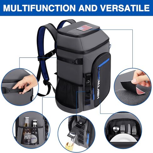 حقيبة ظهر Heytrip Cooler 36/54 Cans حقيبة تبريد معزولة مقاومة للماء للاحتفاظ بالبرودة لمدة 20 ساعة، مبرد مانع للتسرب مع حزام للصدر ومقصورات متعددة in Saudi Arabia