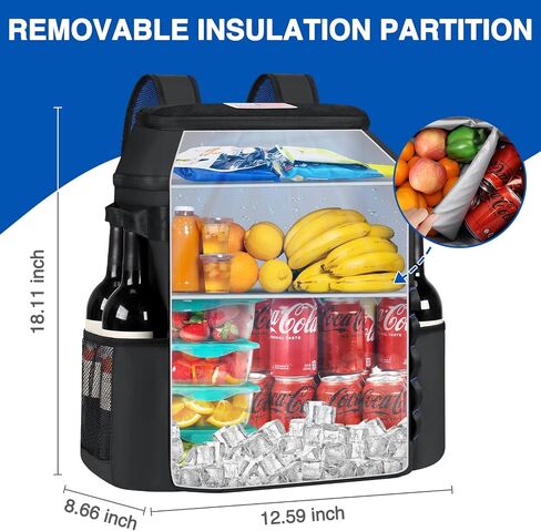 حقيبة ظهر Heytrip Cooler 36/54 Cans حقيبة تبريد معزولة مقاومة للماء للاحتفاظ بالبرودة لمدة 20 ساعة، مبرد مانع للتسرب مع حزام للصدر ومقصورات متعددة in Saudi Arabia