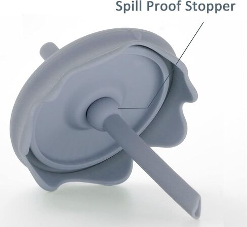 أكواب أطفال جينبير 2 في 1 من السيليكون مع غطاء كوب للوجبات الخفيفة وقش، أكواب مضادة للانسكاب بوزن 8.5 أونصة، كوب تدريب للأطفال بعمر 12 شهرًا فما فوق (أرجيل) in Kuwait