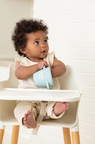 بيلا تونو هابي سناكر - أكواب الوجبات الخفيفة المقاومة للانسكاب للأطفال الصغار والرضع، حاويات الوجبات الخفيفة مصنوعة من السيليكون الخالي من البيسفينول أ، فتحة ناعمة وغطاء قابل للإزالة (مرحبًا بالوجبات الخفيفة) in Kuwait