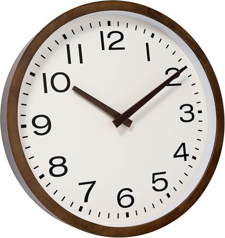Foxtop Wood Wall Clock 12 Inch Silent Non-Ticking Battery Operated Quartz Round Wooden Wall Clock Decorative for Kitchen Bedroom Living Room Home Office Decor in Saudi Arabia