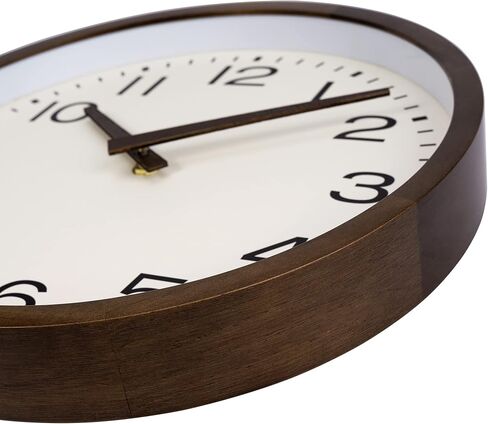 Foxtop Wood Wall Clock 12 Inch Silent Non-Ticking Battery Operated Quartz Round Wooden Wall Clock Decorative for Kitchen Bedroom Living Room Home Office Decor in Saudi Arabia