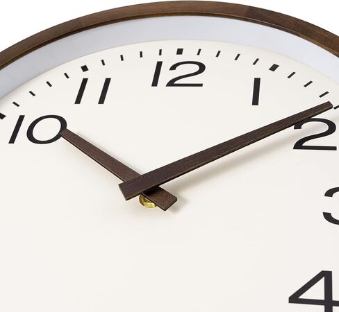 Foxtop Wood Wall Clock 12 Inch Silent Non-Ticking Battery Operated Quartz Round Wooden Wall Clock Decorative for Kitchen Bedroom Living Room Home Office Decor in Saudi Arabia