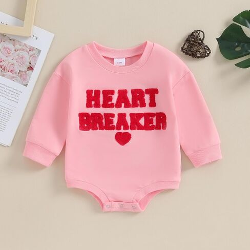 طفل صبي فتاة عيد الحب الزي رسالة التطريز البلوز فقاعة رومبير طويلة الأكمام Crewneck رومبير الملابس in Kuwait