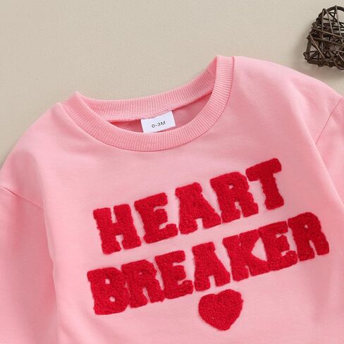 طفل صبي فتاة عيد الحب الزي رسالة التطريز البلوز فقاعة رومبير طويلة الأكمام Crewneck رومبير الملابس in Kuwait