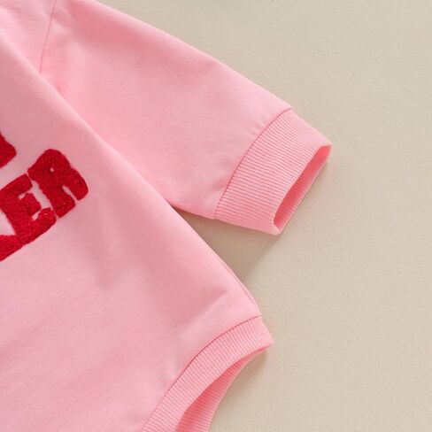 طفل صبي فتاة عيد الحب الزي رسالة التطريز البلوز فقاعة رومبير طويلة الأكمام Crewneck رومبير الملابس in Kuwait