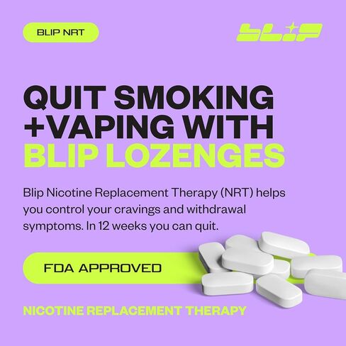 Blip NRT Nicotine Lozenge Mini's - 2mg Mint Flavor (108 Count) - Help Quit Smoking Aid, Reduce Cravings - Nicotine Replacement in Kuwait