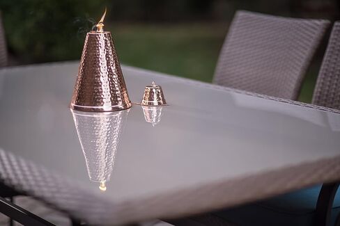 Haiwiian Premium Metal Oil Lamp Outdoor, 54" Tall- Tiki Style/w Snuffer Deck Torch for Patio, Outdoor, Lawn and Garden/w Large 32oz Oil Lamp (Brushed Bronze) in Saudi Arabia
