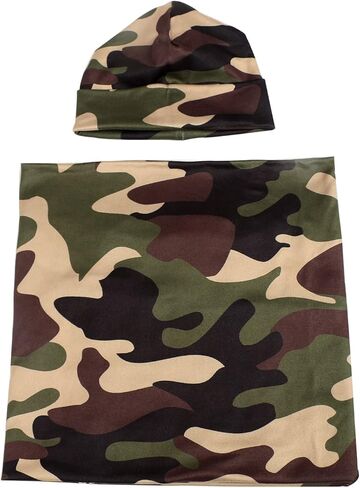 جالابلومير بطانية تقميط لحديثي الولادة مع مجموعة قبعة صغيرة، بطانية استقبال المولود بنمط مموه in Kuwait