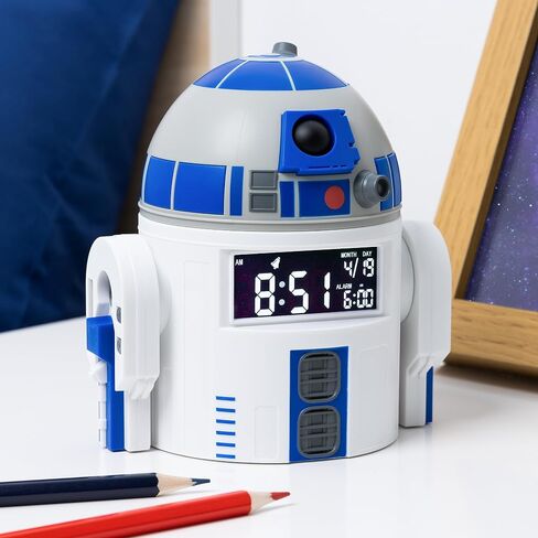 Paladone R2D2 Alarm Clock - Perfect Decor for Star Wars Fans - USB Cable Included - 13 cm (5") Tall in Kuwait