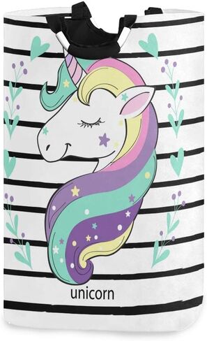 senya Large Storage Basket Collapsible Organizer Bin Laundry Hamper for Nursery Clothes Toys, Unicorn Head in Flowers in Saudi Arabia
