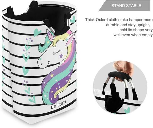 senya Large Storage Basket Collapsible Organizer Bin Laundry Hamper for Nursery Clothes Toys, Unicorn Head in Flowers in Saudi Arabia