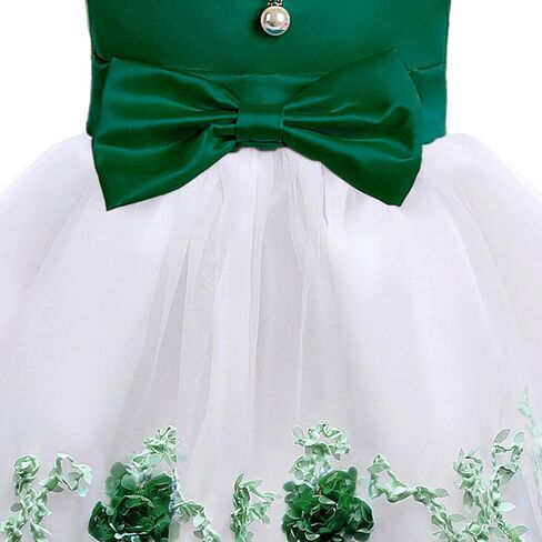 NSSMWTTC 2-9T Flower Girls Wedding Embroidery Dresses Toddler Christmas Easter Pgeant Dress with Necklace in Kuwait