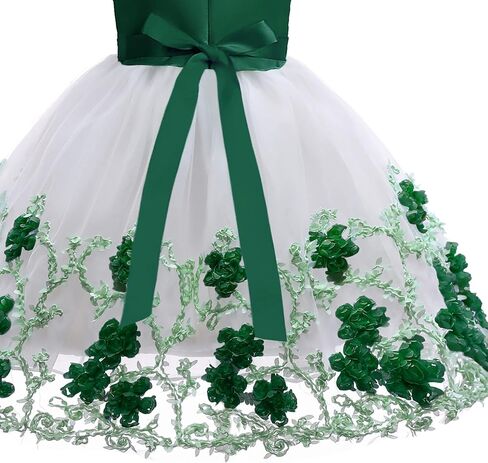 NSSMWTTC 2-9T Flower Girls Wedding Embroidery Dresses Toddler Christmas Easter Pgeant Dress with Necklace in Kuwait