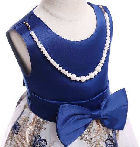 NSSMWTTC 2-9T Flower Girls Wedding Embroidery Dresses Toddler Christmas Easter Pgeant Dress with Necklace in Kuwait