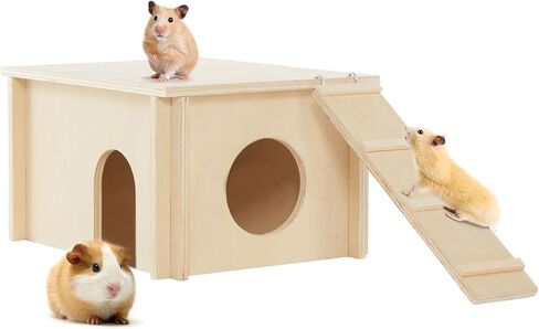 متاهة الهامستر المكونة من 6 غرف من بيتست فيت، بيت هامستر خشبي مع غطاء أكريليك شفاف، ألعاب مخبأ واستكشاف الأنفاق لفئران الهامستر والجربوع in Kuwait