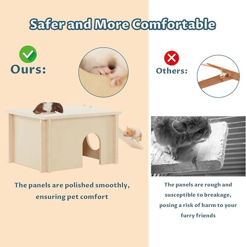 متاهة الهامستر المكونة من 6 غرف من بيتست فيت، بيت هامستر خشبي مع غطاء أكريليك شفاف، ألعاب مخبأ واستكشاف الأنفاق لفئران الهامستر والجربوع in Kuwait