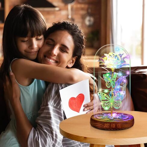 هدايا عيد الحب من MAIAGO لها، وردة فراشة المجرة في قبة زجاجية، تضيء إلى الأبد هدايا الورد الأرجواني للنساء والأم والجدة والزوجة، هدايا عيد الميلاد والذكرى السنوية للزفاف in Kuwait