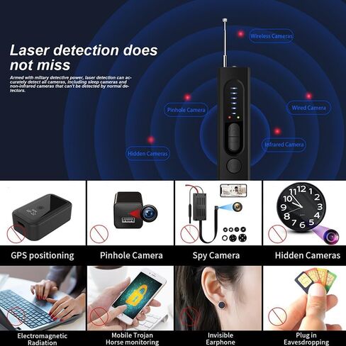 ALLC Hidden Camera Detectors, Listening Device Detector, GPS Tracker Detector, Anti-Spy Detector, RF Wireless Signal Scanner for Home Office Travel, 2024 Upgraded in Kuwait