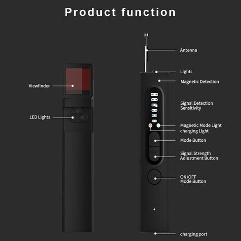 ALLC Hidden Camera Detectors, Listening Device Detector, GPS Tracker Detector, Anti-Spy Detector, RF Wireless Signal Scanner for Home Office Travel, 2024 Upgraded in Kuwait