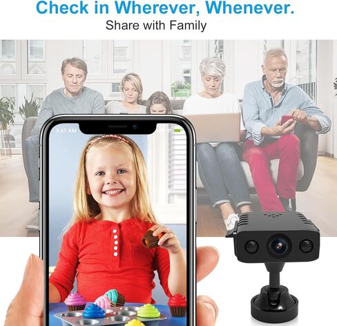 BEEDMXU Spy Hidden Wireless WiFi Security Home Camera, HD1080P Nanny Cam with Night Vision & Motion Detection - Indoor Security Camera for Home, Office and Car(with Battery+64GB microSD) in Kuwait