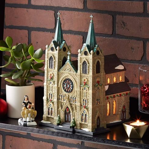 القسم 56 سبائك الزنك، بورسلين، سلك UL، PVC عيد الميلاد في مبنى City Village St. Thomas Cathedral Lit، 11.02 بوصة، متعدد الألوان in Saudi Arabia
