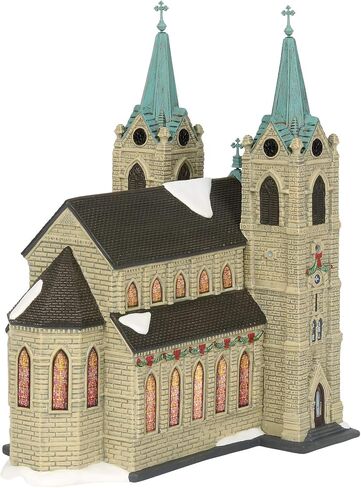 القسم 56 سبائك الزنك، بورسلين، سلك UL، PVC عيد الميلاد في مبنى City Village St. Thomas Cathedral Lit، 11.02 بوصة، متعدد الألوان in Saudi Arabia