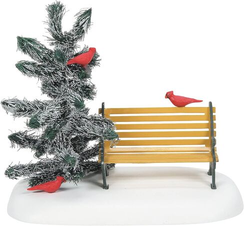 Department 56 Village Accessories Cardinal Christmas Bench Figurine, 3.375 Inch, Multicolor in Saudi Arabia