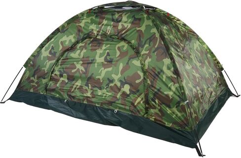 Outdoor Tent, 2 Persons 40 UV Protection Tent Waterproof Camouflage Portable Tent for Camping Hiking Bicycle and Spare Parts in Saudi Arabia