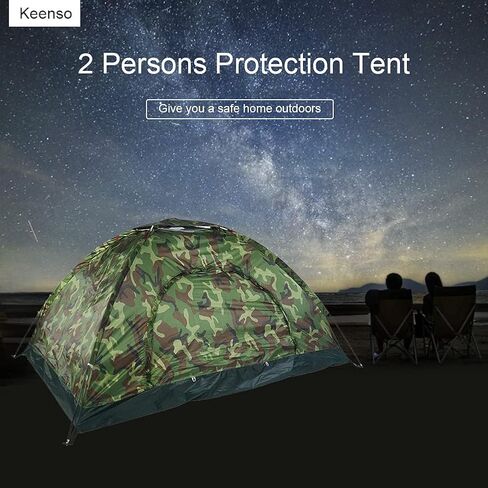 Outdoor Tent, 2 Persons 40 UV Protection Tent Waterproof Camouflage Portable Tent for Camping Hiking Bicycle and Spare Parts in Saudi Arabia