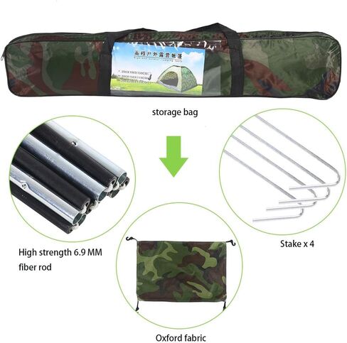 Outdoor Tent, 2 Persons 40 UV Protection Tent Waterproof Camouflage Portable Tent for Camping Hiking Bicycle and Spare Parts in Saudi Arabia