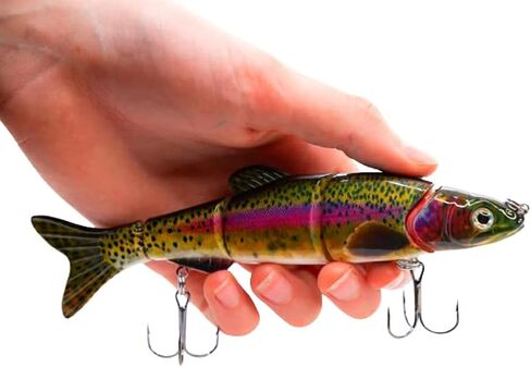 REAL FISH 6.5" The Intruder Multi Jointed Swimbait Bass Fishing Lure Bait Hard Slow Fast Sinking Life Like Gizzard Shad Minnow Bluegill Floating Slow Sinking (1) in Saudi Arabia