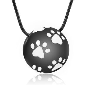 QGJNSGC Pet Urn Necklace For Ashes for Dog Pet Cremation Jewelry for Pet Ashes Paw Print Animal Keepsake Memorial Charm Ash Pendant Necklace Cat Ash Necklace in Kuwait