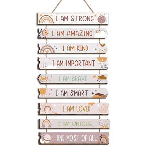 Vagafilla 9 قطع قوس قزح فتاة ديكور الفتيات غرفة ديكور لوحة علامة ملهمة قوس قزح فتاة اقتباسات إيجابية جدار الفن ديكور معلقة علامة لفتاة غرفة نوم الأميرة غرفة طفل صغير-12 in Kuwait