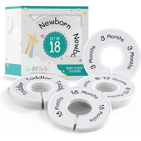 Le Petit Papillon Baby Closet Dividers (Set of 18) - Size Newborn to Toddler (Single Month and Ranged Age Months) - Unisex Girl and Boy - Gender Neutral Nursery Decor in Saudi Arabia