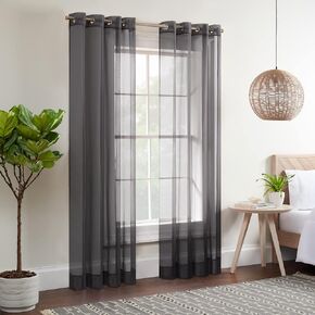 Eclipse Kiara Modern Sheer Voile Light Filtering Grommet Window Curtains for Bedroom (2 Panels), 54 in x 84 in, White in Saudi Arabia