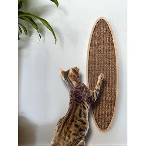 Wooden cat Scratching Post, Natural Wood and sisal Scratching Post, for Large Medium and Small Cats, Wall-Mounted Designer Scratching Post with Toy, Protect Furniture and Walls from Claws in Saudi Arabia