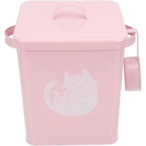 كابيلوك حاوية تخزين طعام القطط المعدنية محكمة الغلق للكلاب والحيوانات الاليفة، دلو من القصدير مع غطاء، مغرفة طعام جاف لمالكي الحيوانات الاليفة in Kuwait