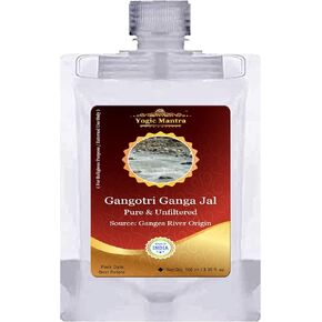يوجيك مانترا جانجوتري جانجا جال (100 مل من ماء جانجاجال النقي والطبيعي وغير المفلتر) مصدر الماء المقدس في نهر الجانج جانجوتري دهام، أوتارانتشال. حفل بوجا المقدس المقدس غريها برافيش مياه جبل الهيمالايا. in Kuwait